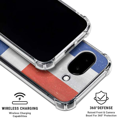Dominican Republic Flag Distressed Google Pixel 9a Clear Case